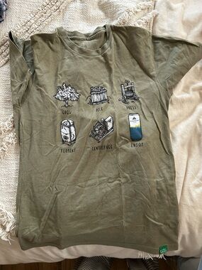 Olive Green Graphic Process Steps T-Shirt